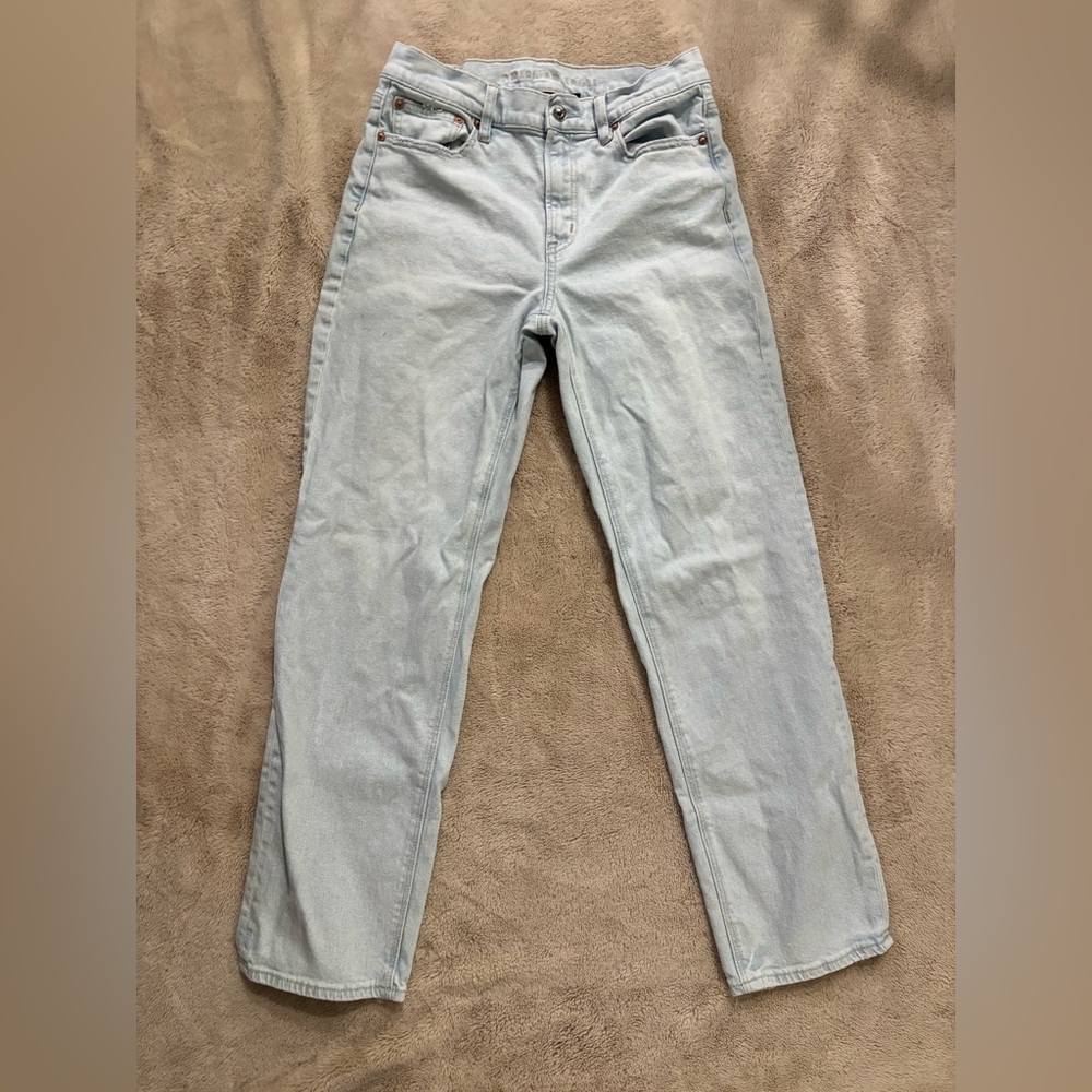 American Eagle super high rise straight jeans